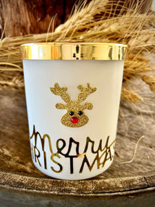 Gold Club Reindeer Candle - White Christmas
