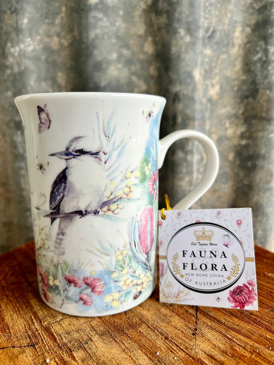 New Fine Bone China Australia Bird Kookaburra Coffee Tea Mug - 405cc Capacity, Colorful Design